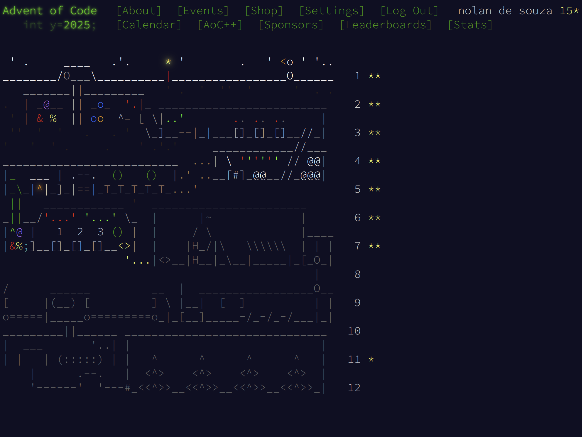 A screenshot of aoc2025.